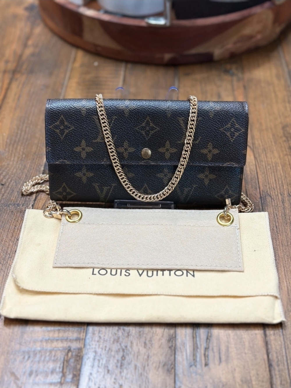 Louis Vuitton Brown Monogram Chain Wallet Shoulder Bag